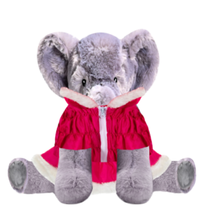 Elephant Plushie with Hot Pink Coat and Skirt