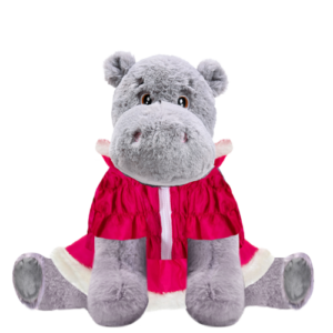 Hippo Plushie with Hot Pink Coat and Skirt