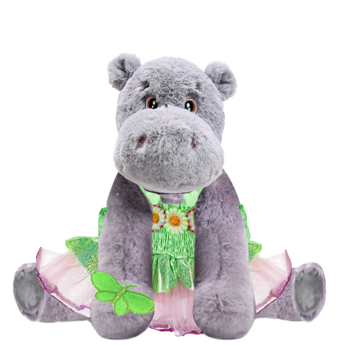 Hippo Teddy Plushie with Fairy Costume