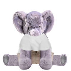 Elephant Plushie With White Shirt and Cargo Pants