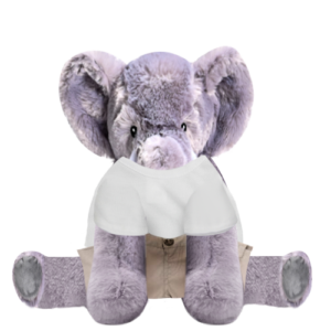 Elephant Plushie With White Shirt and Cargo Pants