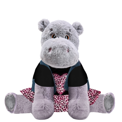 Hippo Plushie With Wild Girl Outfit