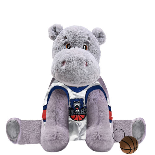 Hippo Plushie with Basketball Uniform
