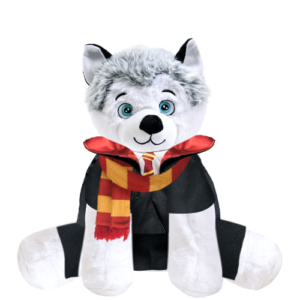 Husky Plushie with Red Wizard Costume