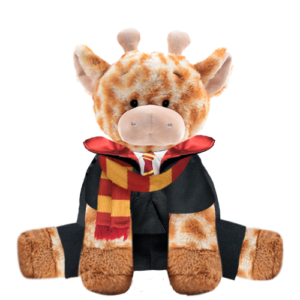 Giraffe Plushie with Red Wizard Costume