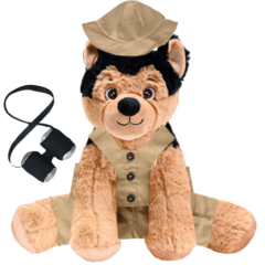 German Shepherd Plushie with Safari Outfit and Pants