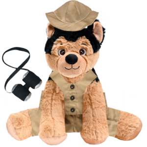 German Shepherd Plushie with Safari Outfit and Pants