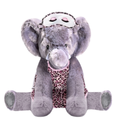 Elephant Plushie with Pink Leopard PJ