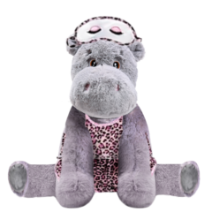 Hippo Plushie with Pink Leopard PJ
