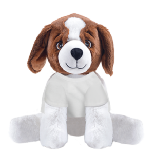 Brown Dog Plushie With White Shirt