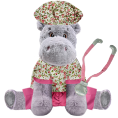 Hippo Plushie with Nurse Outfit