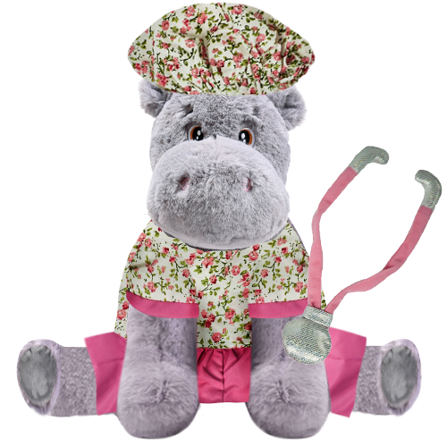 Hippo Plushie with Nurse Outfit