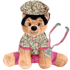 German Shepherd Plushie with Nurse Outfit