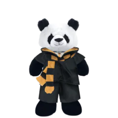 Panda Plushie With Yellow Wizard Costume