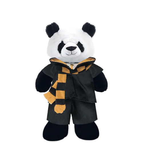 Panda Plushie With Yellow Wizard Costume