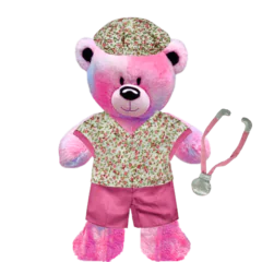 Pinky Teddy Plushie with Nurse Outfit