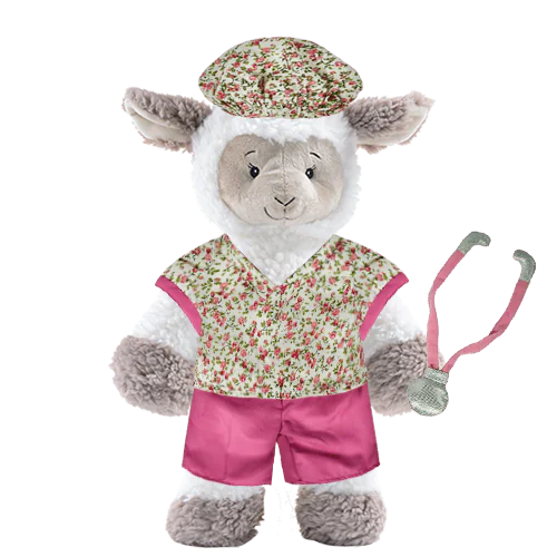 Sheep Plushie with Nurse Outfit