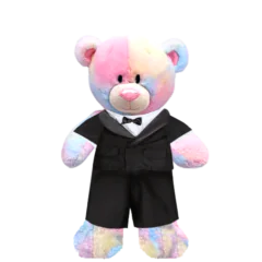 Rainbow Teddy Plushie with Tuxedo