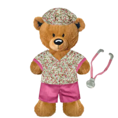 Brown Teddy Plushie with Nurse Outfit