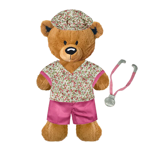 Brown Teddy Plushie with Nurse Outfit