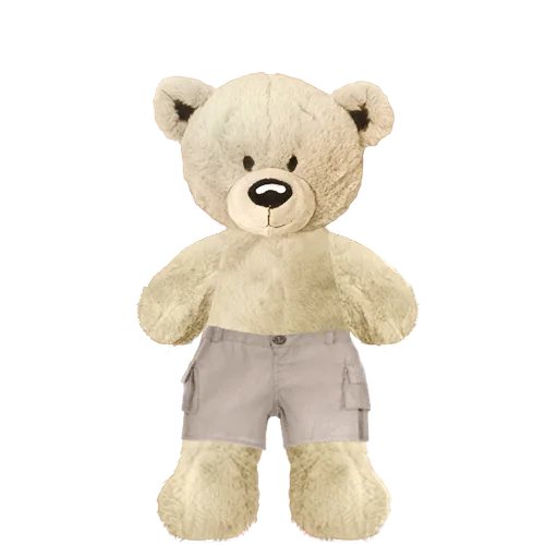 White Teddy Plushie With Cargo Pants
