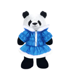 Panda Plushie with Light Blue Coat and Skirt