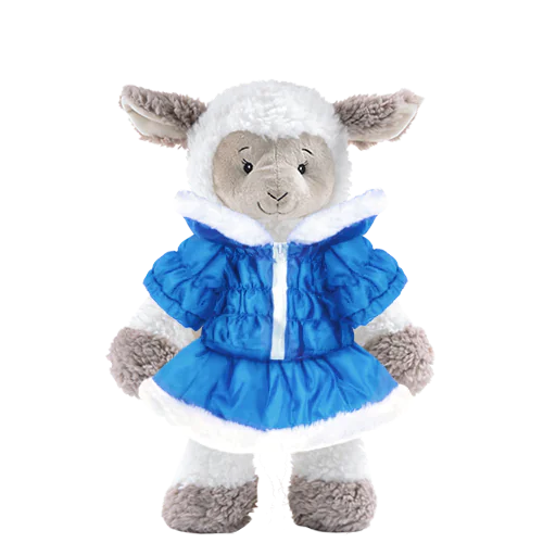Sheep Plushie with Light Blue Coat and Skirt