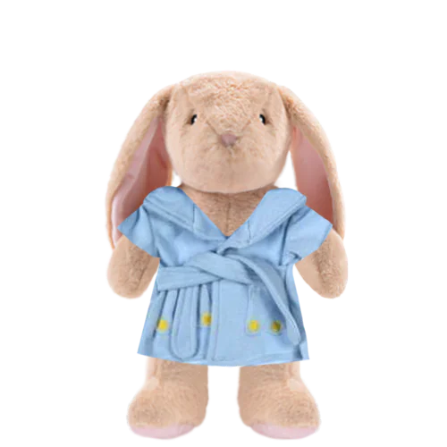 Bunny Plushie With Blue Bear Bathrobe