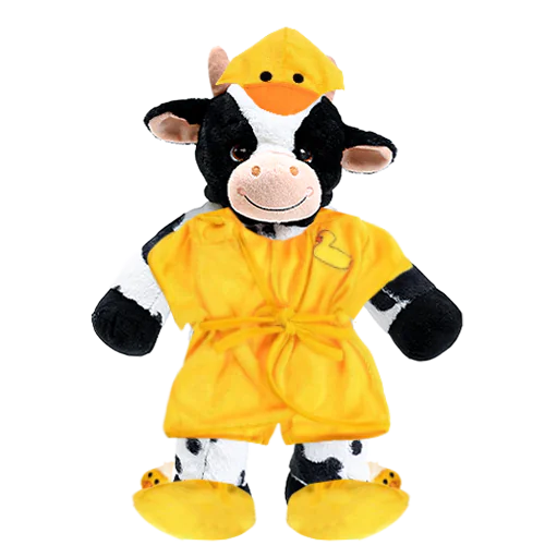 Cow Plushie With Duck Robe And Slippers