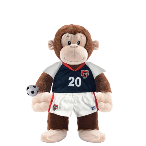 Monkey Plushie With Blue Soccer Outfit
