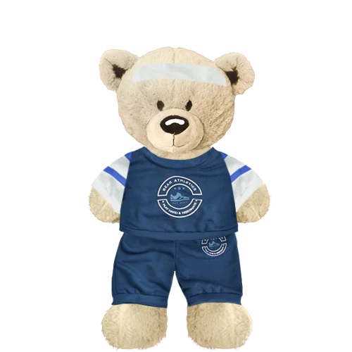 White Teddy Plushie with Athletic Outfit