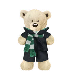 White Teddy Plushie With Green Wizard Costume