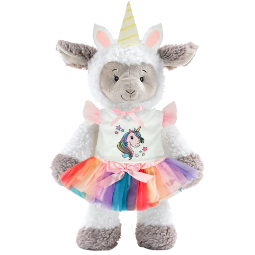 Sheep Plushie With Unicorn Outfit