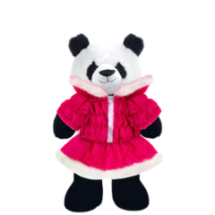 Panda Plushie with Hot Pink Coat and Skirt