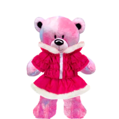 Pinky Teddy Plushie with Hot Pink Coat and Skirt