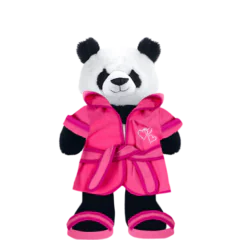 Panda Plushie With Pink Robe and Sandals