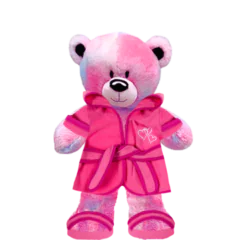 Pinky Teddy Plushie With Pink Robe and Sandals