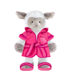 Sheep Plushie With Pink Robe and Sandals