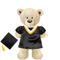 White Teddy Plushie with Graduation Cap and Gown