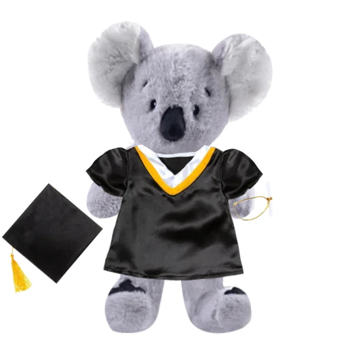 Koala Plushie with Graduation Cap and Gown