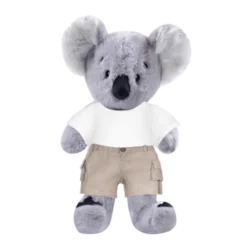 Koala Plushie With White Shirt and Cargo Pants