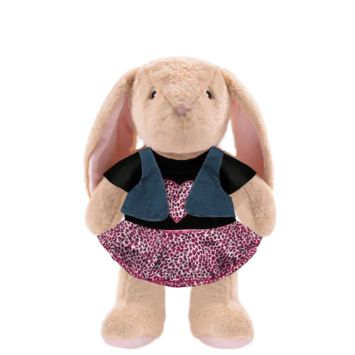 Bunny Plushie With Wild Girl Outfit