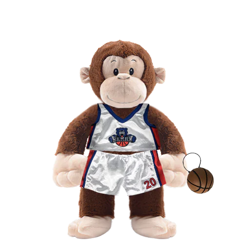 Monkey Plushie with Basketball Uniform