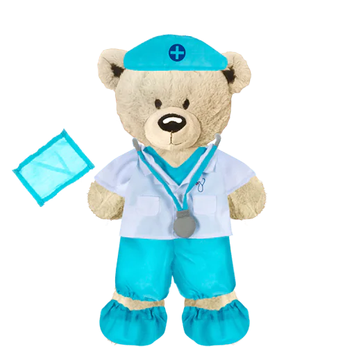 White Teddy Plushie with Doctor’s Outfit