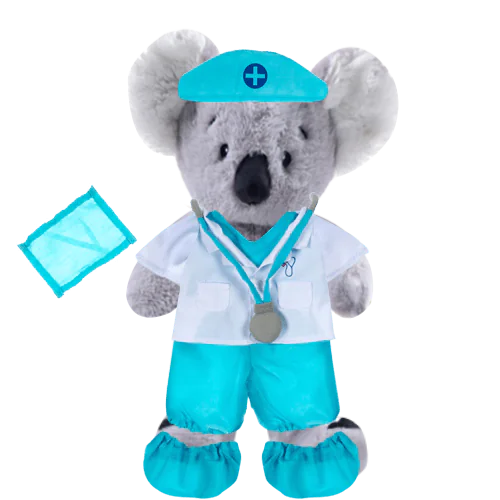 Koala Plushie with Doctor’s Outfit