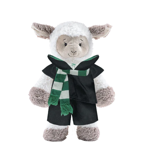 Sheep Plushie With Green Wizard Costume