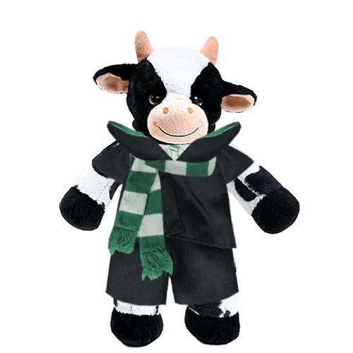 Cow Plushie With Green Wizard Costume