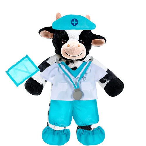 Cow Plushie with Doctor’s Outfit