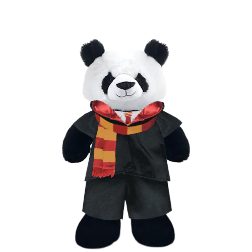 Panda Plushie with Red Wizard Costume