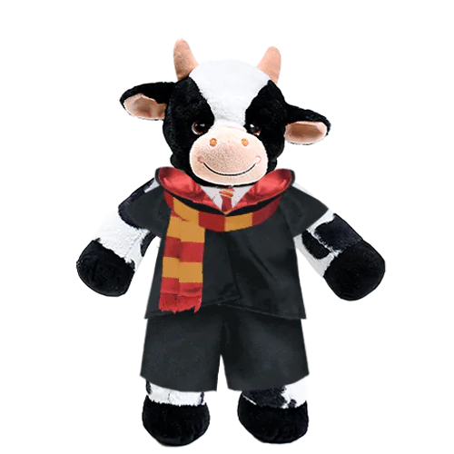 Cow Plushie with Red Wizard Costume